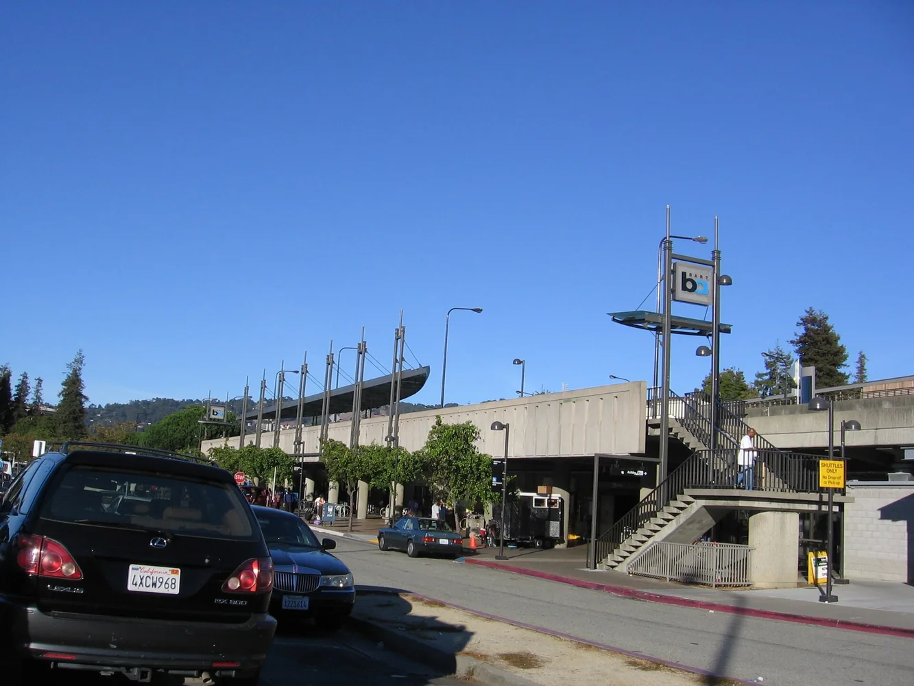 Ashby BART station entrance and surrounding South Berkeley street
